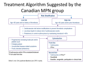 Treatment Algorithm Suggested by the Canadian MPN group